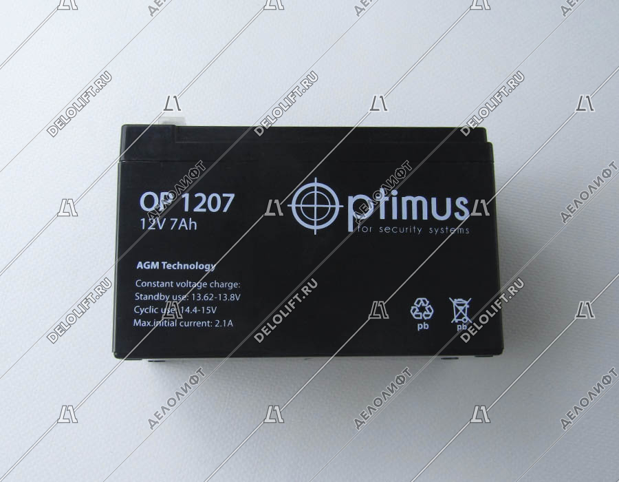Аккумулятор, OP 1207, 12В, 7Ач, OPTIMUS