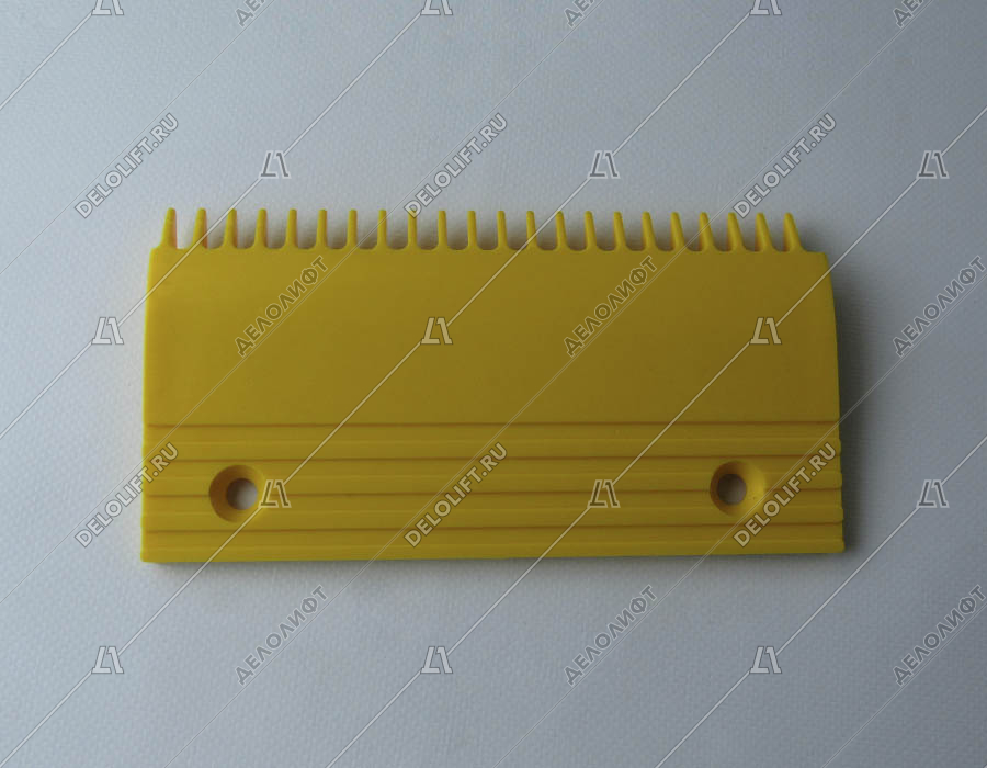 Гребенка входной площадки, 22 зубца, 204x106 мм, левая, пластик, жёлтая