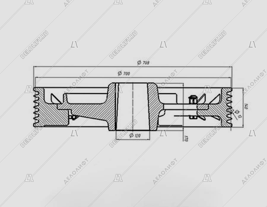 Канатоведущий шкив (КВШ), 700х6х12