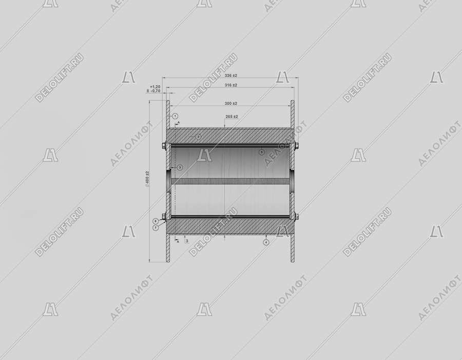 Катушка (барабан) для каната, К-0064, диаметр - 400 мм, ширина - 300 мм, d - 265 мм