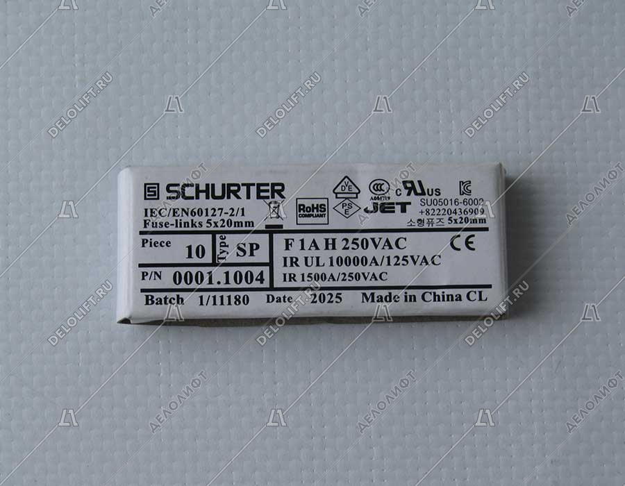 Предохранитель плавкий, SCHURTER, 220V, 1А