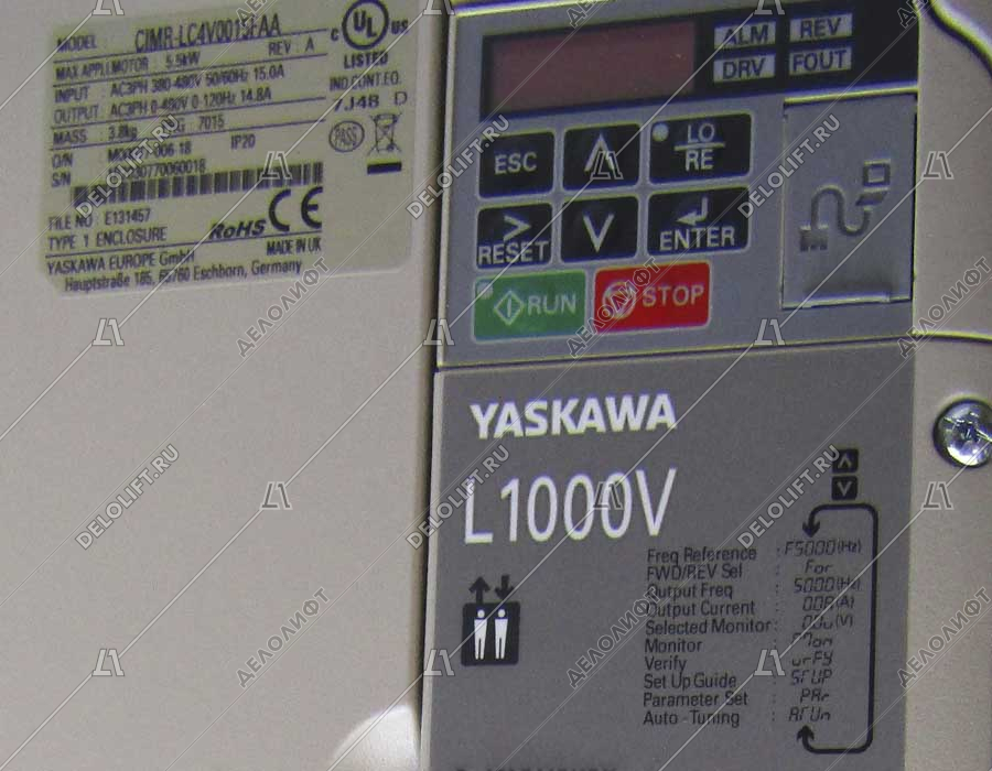 Частотный преобразователь, L1000V, CIMR-LC4V0015FAA, 5,5 kW