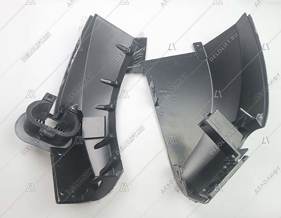 Фронтальная панель устья поручня, правая, металлическая