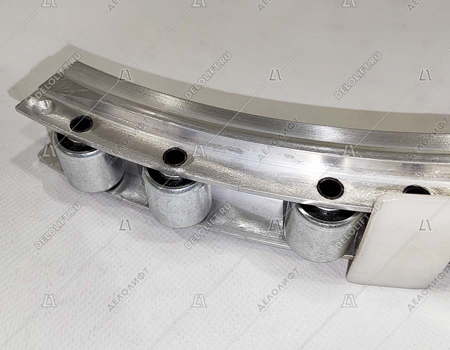 Алюминиевая основа огибающего участка, 506NCE, в сборе с роликами 17 штук, для балюстрады H - 930 мм