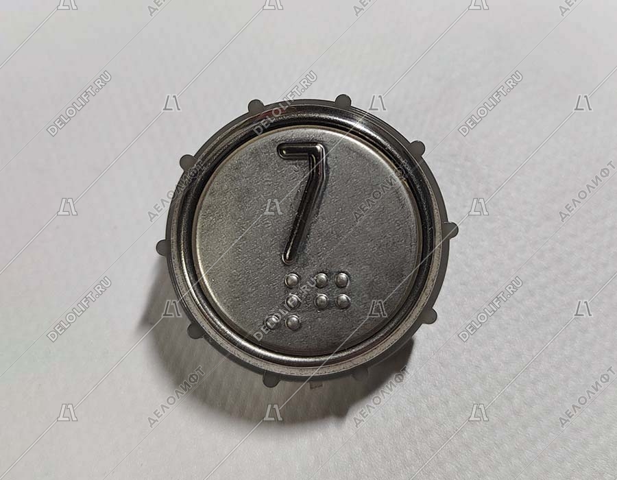 Кнопка вызова/приказа, ВКЛ13А-7-4П, 7 этаж, с Брайлем, красная индикация