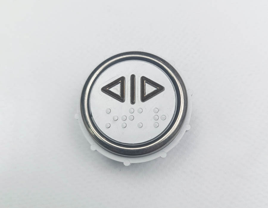 Кнопка вызова/приказа, ВК-33-5Б, открытие дверей, красная подсветка, с Брайлем (разъем MLB)