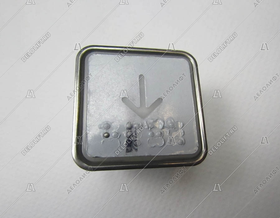 Кнопка вызова/приказа, "Вниз", 24V, красная подсветка, квадратная, с Брайлем