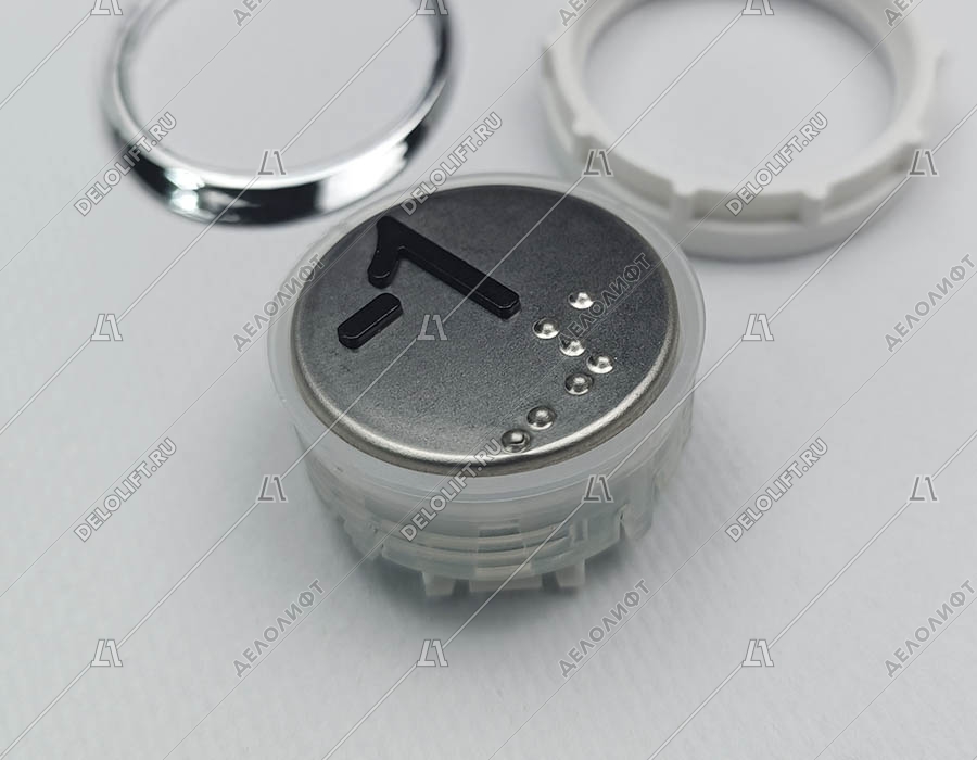 Кнопка вызова/приказа, Venus, -1 этаж, с кодом Брайля, синяя подсветка (разъем MLC)