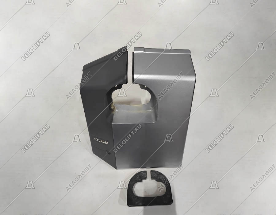 Фронтальная панель устья поручня, пластиковая, с устьем, с вырезом для индикатора, левая