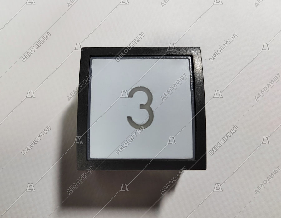 Кнопка вызова/приказа, STEP, 3 этаж, красная подсветка