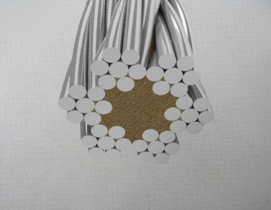 Канат/трос тяговый, d - 4,9 мм, ГОСТ 3069-80, 6х7+1о.с, 16кН, стальной, оцинкованный