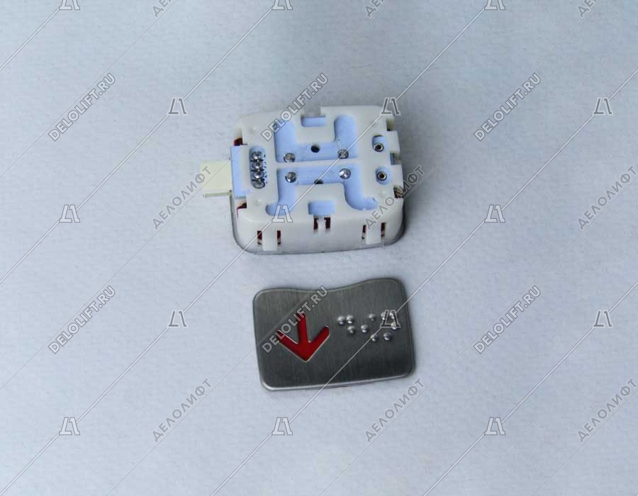 Кнопка приказа, ASY, вниз, красная подсветка, с Брайлем