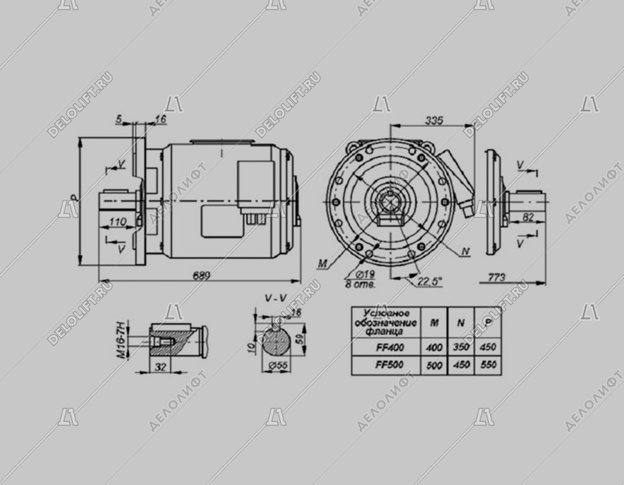 Мотор/Двигатель, 5АН200МА6/24НЛБУХЛ4, IМ3002, FF300, 380В, 50гЦ, IР10, К3-2, 6,5/1,6кВт