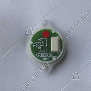 Кнопка вызова/приказа, AVDBUT, 8 этаж, круглая, серебристая поверхность, красная подсветка, с крепёжными отверстиями и Брайлем