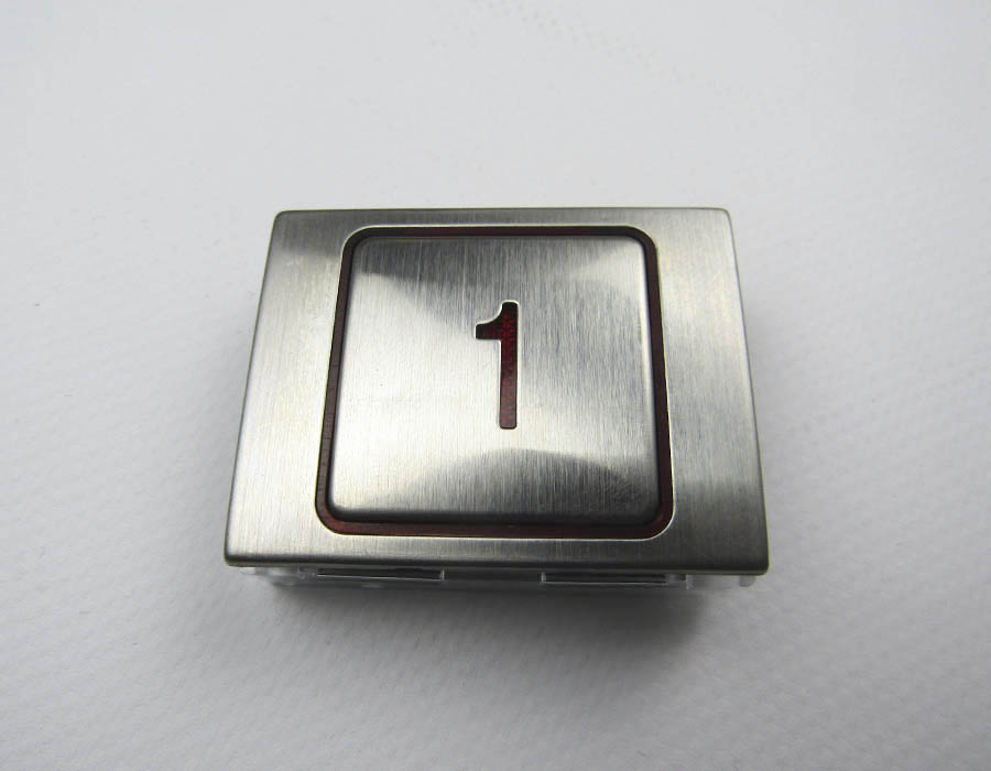 Кнопка приказа, "1" этаж, красная подсветка