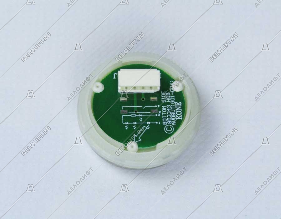 Кнопка приказа, круглая, серебристая поверхность, AVDBUT, этаж 3, красная подсветка