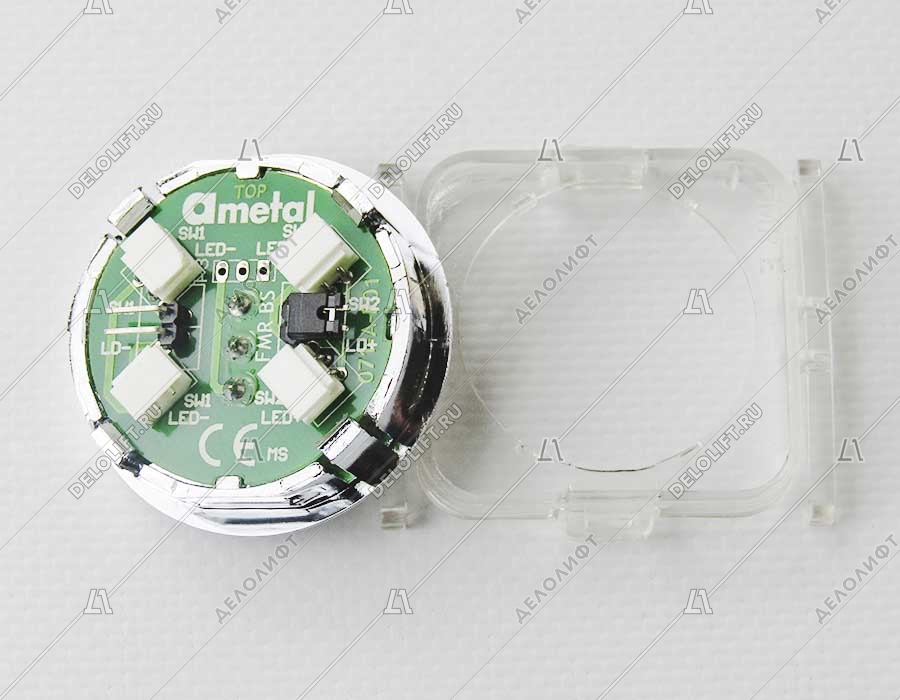 Кнопка приказа, круглая, "9" FMR BS, красная подсветка, с брайлем