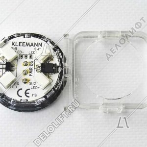 Кнопка приказа, круглая, "3" FMR BS красная   подсветка, с брайлем