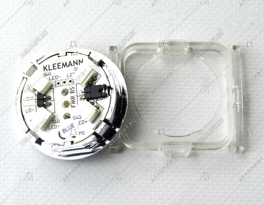 Кнопка приказа, круглая, "3" FMR BS синяя подсветка, с брайлем