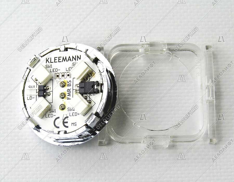 Кнопка приказа, круглая, "4" FMR BS красная подсветка, с брайлем