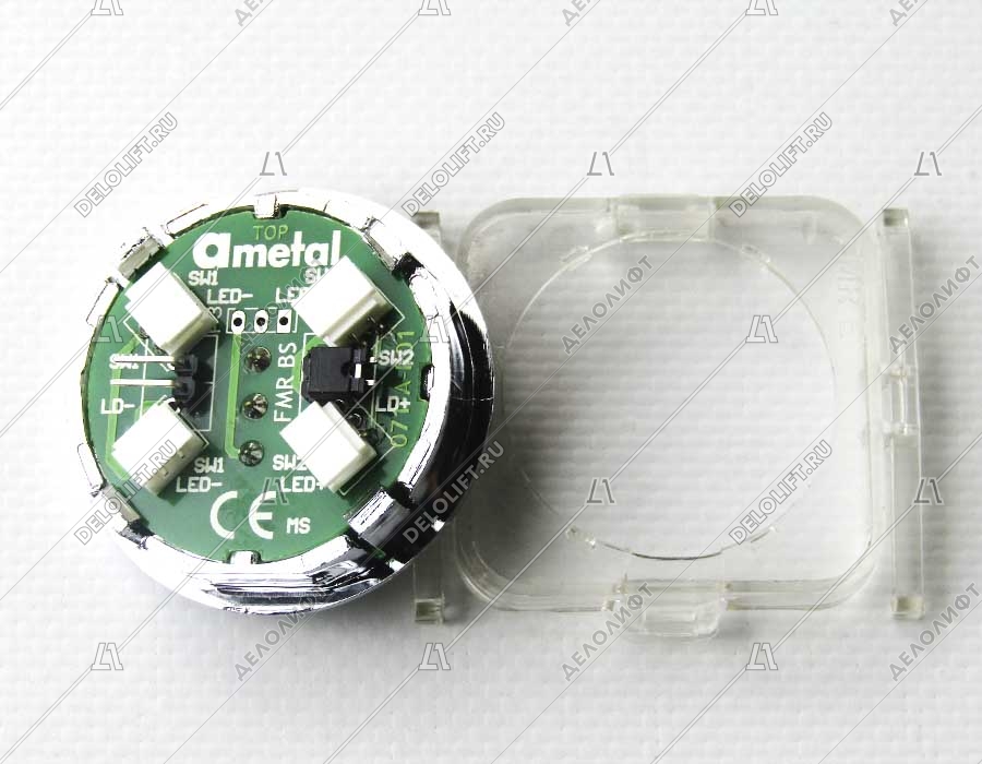 Кнопка приказа, круглая, "11" FMR BS, красная подсветка, с брайлем