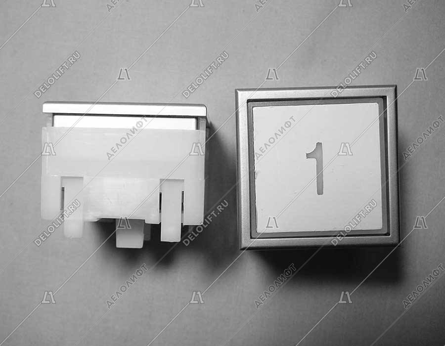 Кнопка приказа, KT40 STEP, 40x40, голубая подсветка, 1 этаж