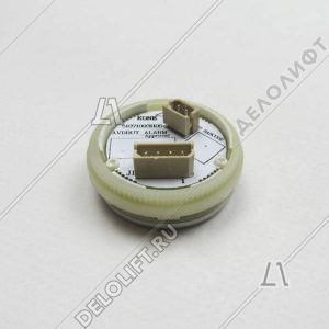 Кнопка приказа, круглая, серебристая поверхность, AVDBUT, вызов диспетчера, красная подсветка