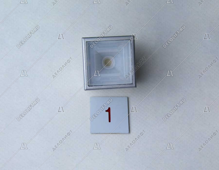 Кнопка вызова/приказа, тип KT40 STEP C, 40х40 мм, 1 этаж, красная подсветка