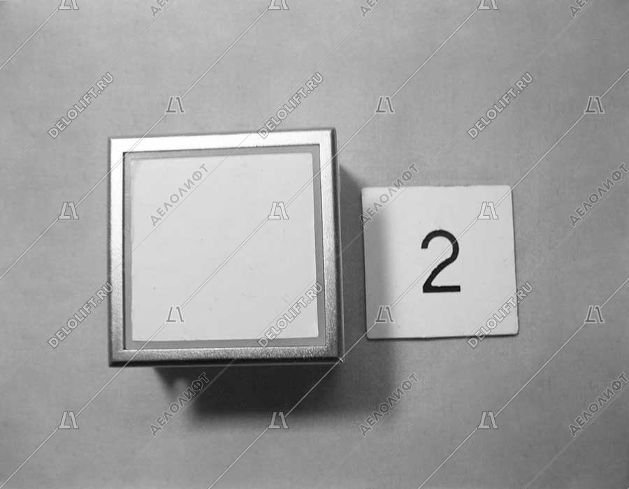 Кнопка вызова/приказа, тип KT40 STEP C, 40х40 мм, 2 этаж, красная подсветка