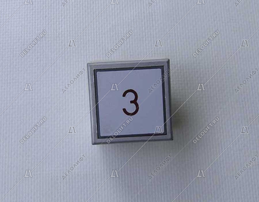 Кнопка вызова/приказа, тип KT40 STEP C, 40х40 мм, 3 этаж, красная подсветка