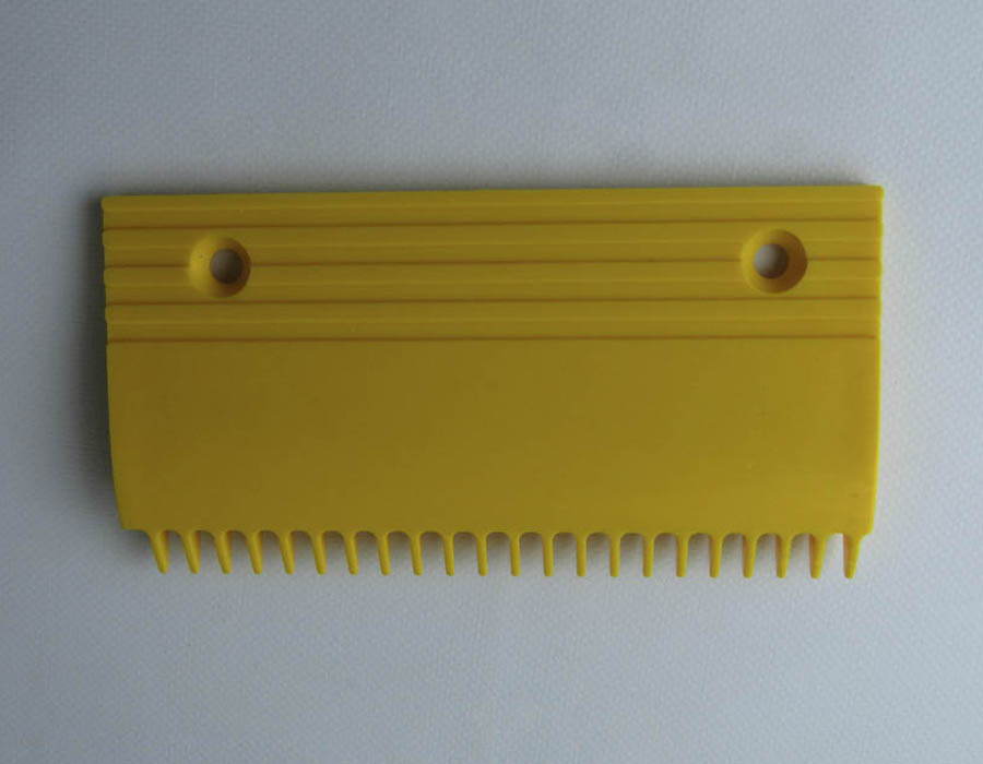 Гребенка входной площадки, 22 зубца, 204x106 мм, левая, пластик, жёлтая