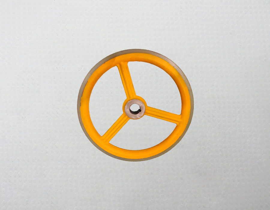 Колесо привода поручня, D - 458 мм, H - 34 мм, d - 45 мм, шпонка - 10 мм, ширина ступицы - 40 мм