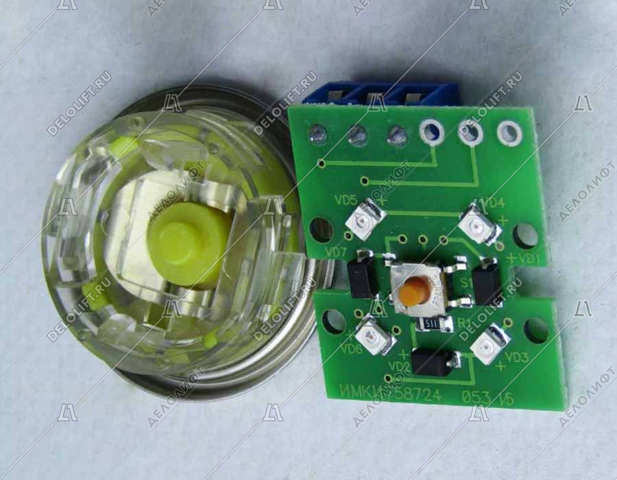 Кнопка вызова/приказа ВКЛ13А-7-4И, 17 этаж, с Брайлем, красная индикация