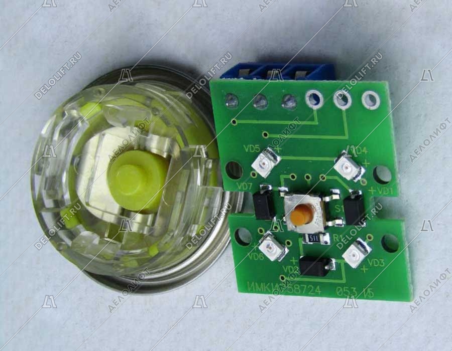 Кнопка вызова/приказа ВКЛ13А-7-4И, 16 этаж, с Брайлем, красная индикация