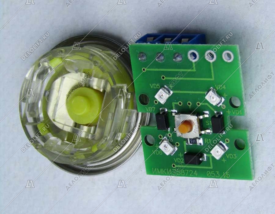 Кнопка вызова/приказа ВКЛ13А-7-4И, 15 этаж, с Брайлем, красная индикация