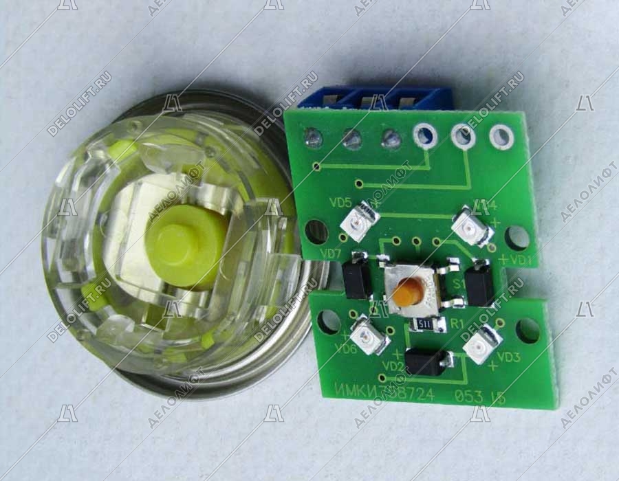 Кнопка вызова/приказа ВКЛ13А-7-4И, 14 этаж, с Брайлем, красная индикация