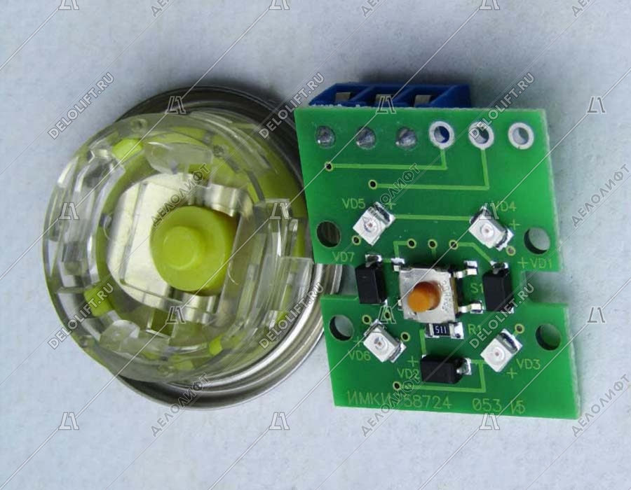 Кнопка вызова/приказа ВКЛ13А-7-4И, 12 этаж, с Брайлем, красная индикация