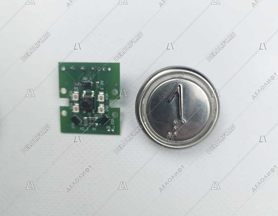 Кнопка вызова/приказа ВКЛ13А-7-4И, 1 этаж, с Брайлем, красная индикация