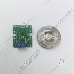 Кнопка вызова/приказа ВКЛ13А-7-4И, 1 этаж, с Брайлем, красная индикация