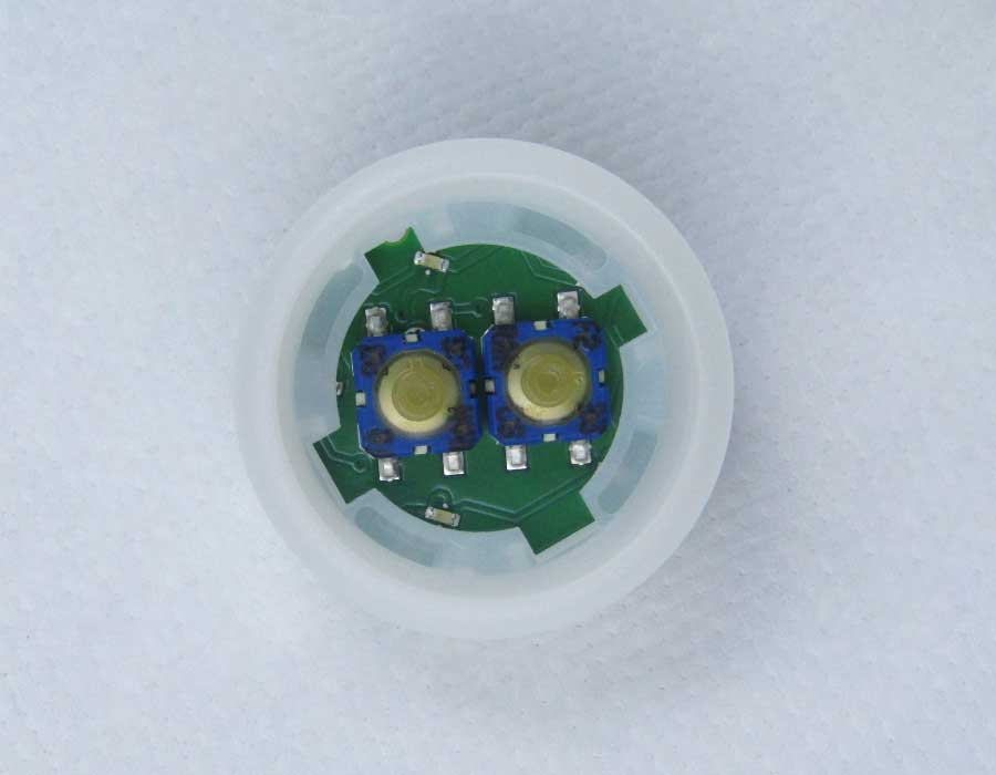 Базовый элемент кнопки приказа, KSS, "тревога", белый ободок, янтарная подсветка