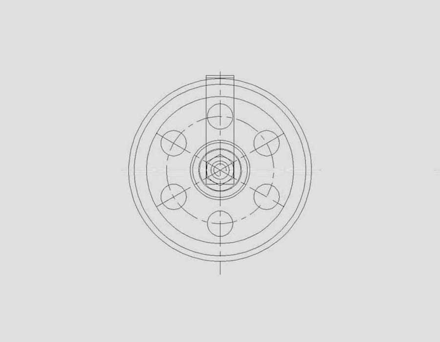 Блок натяжного устройства ограничителя скорости, D - 230 мм, d каната - 7,8 мм