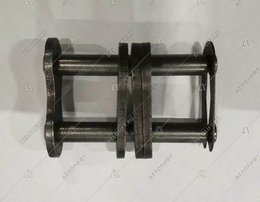 Соединительное звено, двухрядной цепи привода поручня эскалатора, шаг - 19,05 мм, тип B