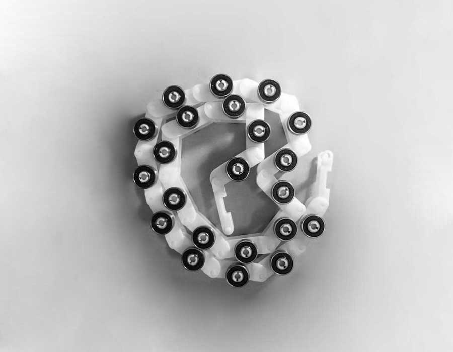 Цепь отклоняющая/огибающая/обводная, R20, 22 звена, новый тип, белые звенья