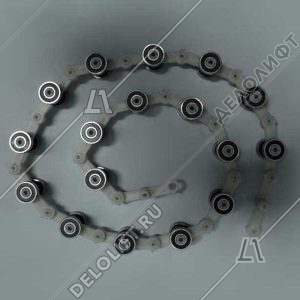 Цепь отклоняющая/огибающая/обводная, 17 звеньев, одинарная вилка