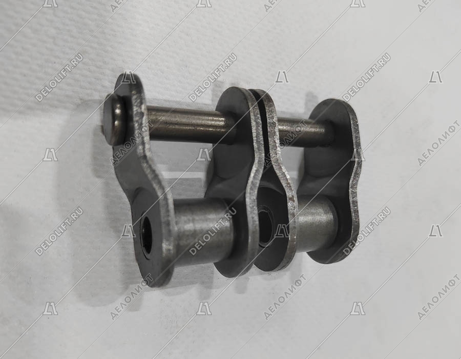 Переходное звено, двухрядной цепи привода поручня эскалатора, шаг - 25,4 мм, тип A, усиленное (HY)