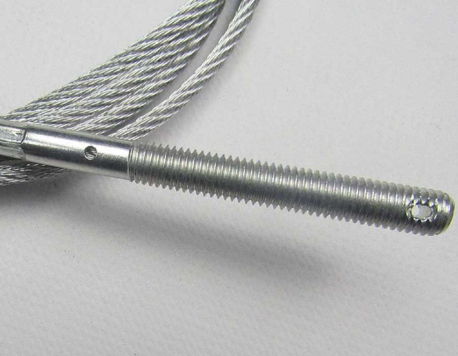 Тросик синхронизации ДК, L - 1890 мм, d - 4 мм, M8, с двумя контр-гайками M8 и пружиной