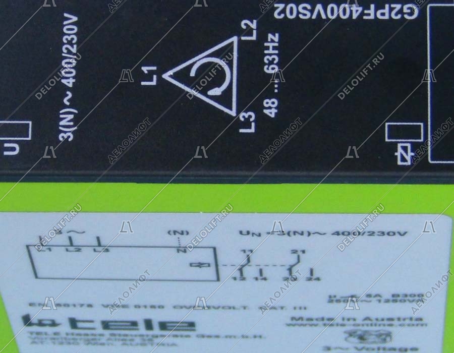 Реле, TELE, EN 50178 VDE0160 OVERVOLT. CAT.lll