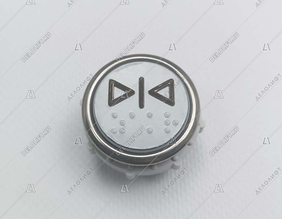 Кнопка вызова/приказа, ВК-32-5Б, закрытие дверей, красная подсветка, с кодом Брайля (аналог АК1-01-Кр)