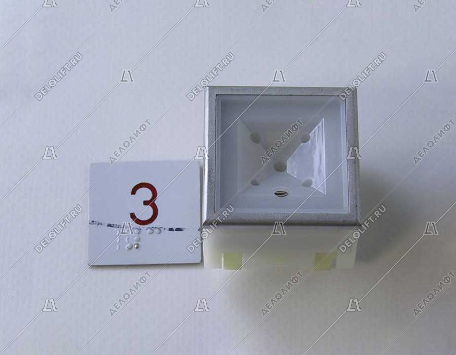 Кнопка вызова/приказа, этаж 3, KT40-WK21-2006 A4J10132, красная подсветка