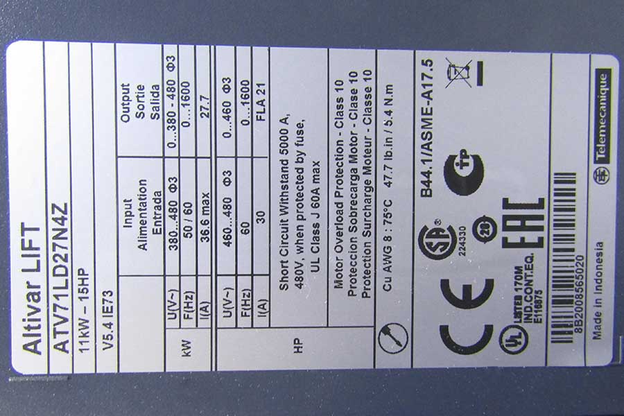 Частотный преобразователь, 480В, 11кВт, Altivar LIFT, ATV71LD27N4Z